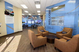 Photo of the customer waiting area at the Apartment Showcase in Edison, NJ.