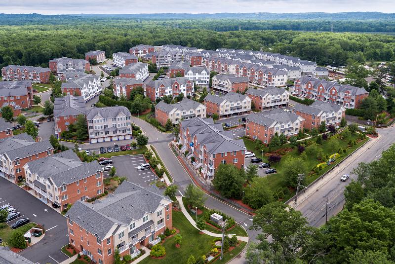 Sun Valley aerial photograph showing an overhead look at a large part of the Sun Valley community.