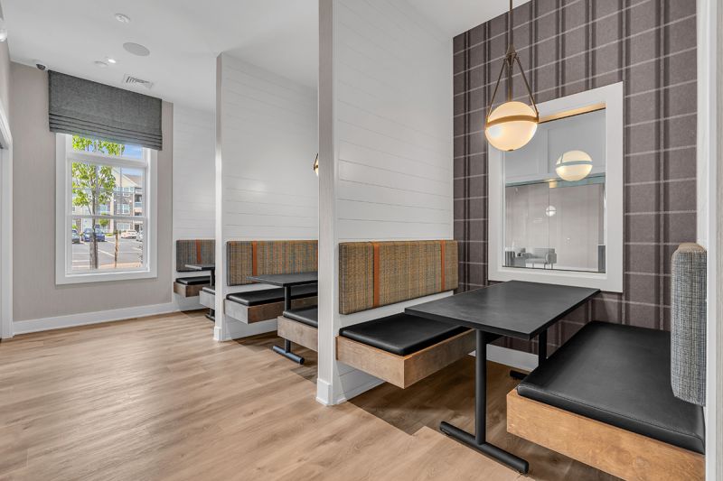 Interior image of the Rivendell Club House showing business/study cubicles.